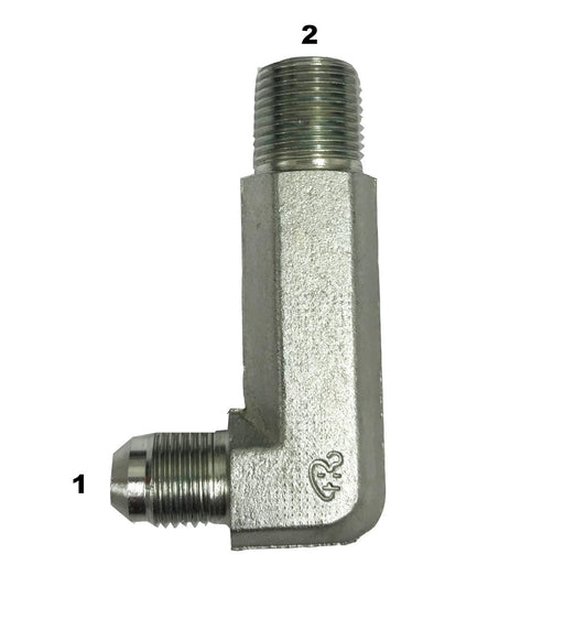 2501-LL  |  Male JIC to Male Pipe Extra-Long 90 Degree Elbow Adapter