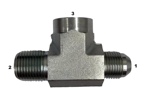 2611  |  Male JIC to Male Pipe Run Tee Adapter