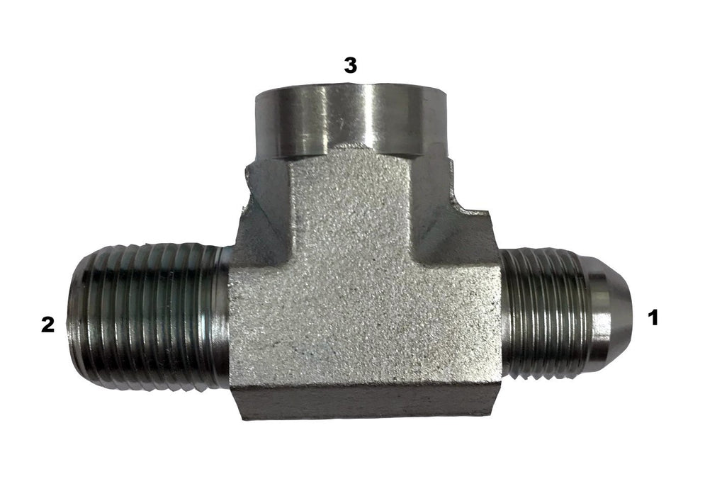 2611  |  Male JIC to Male Pipe Run Tee Adapter