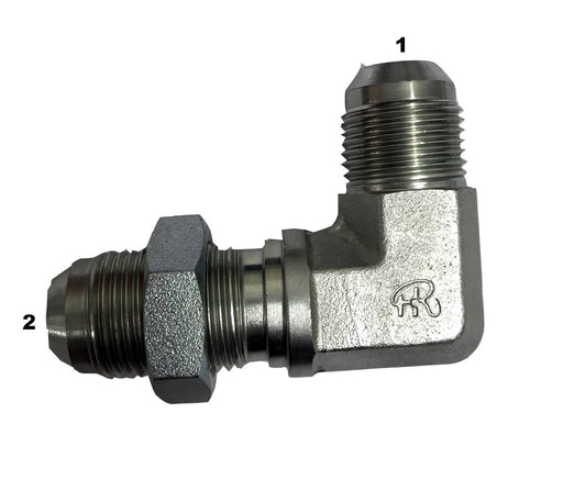 2701-LN  |  Male JIC to Male JIC Bulkhead Union 90 Degree Elbow with Locknut