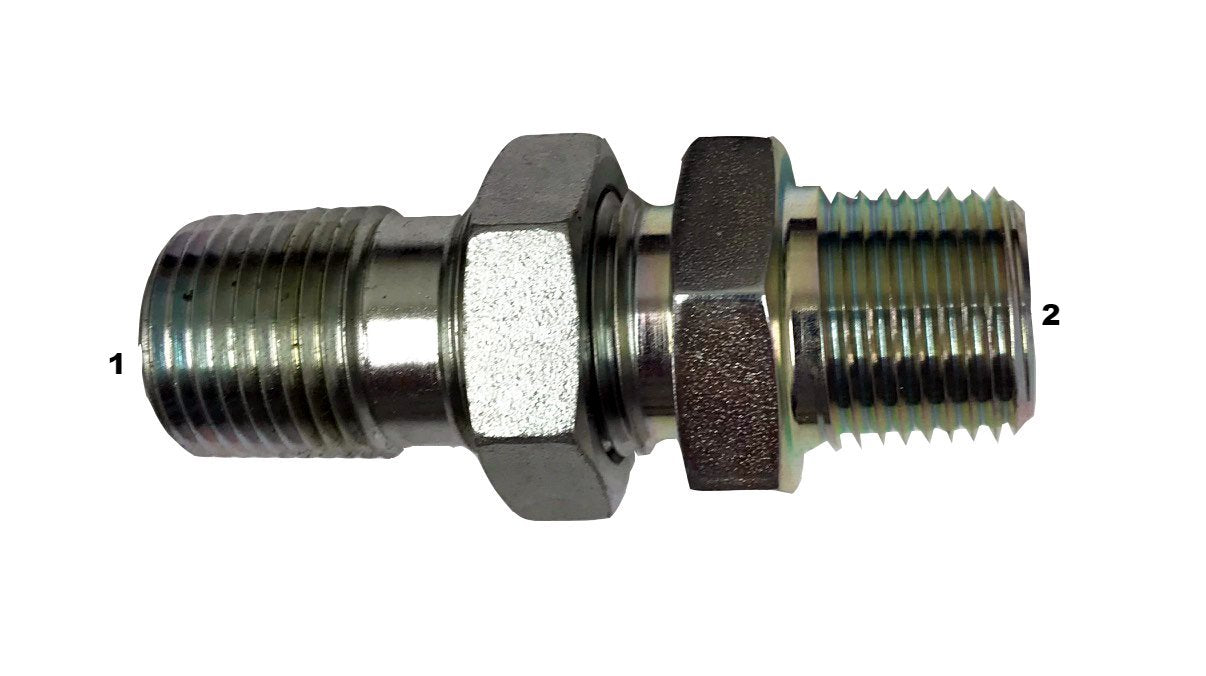 2708-LN  |  Male Pipe to Male Pipe Bulkhead Adapter with Locknut