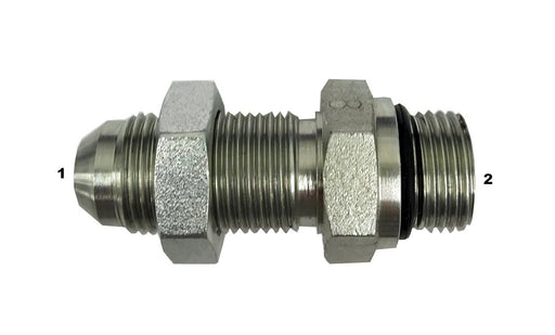 2709-LN  |  Male JIC to Male O-Ring Bulkhead Adapter with Locknut
