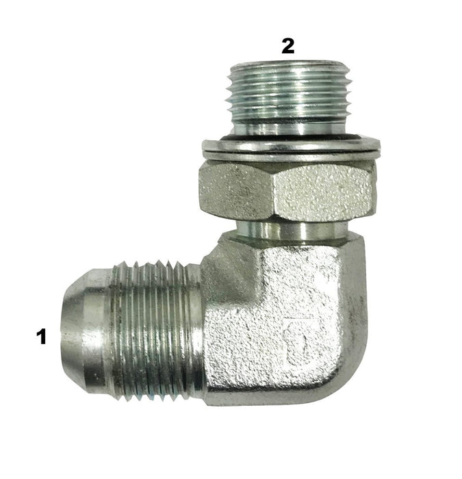 3801  |  Male JIC to Male BSPP 90 Degree Elbow Adapter
