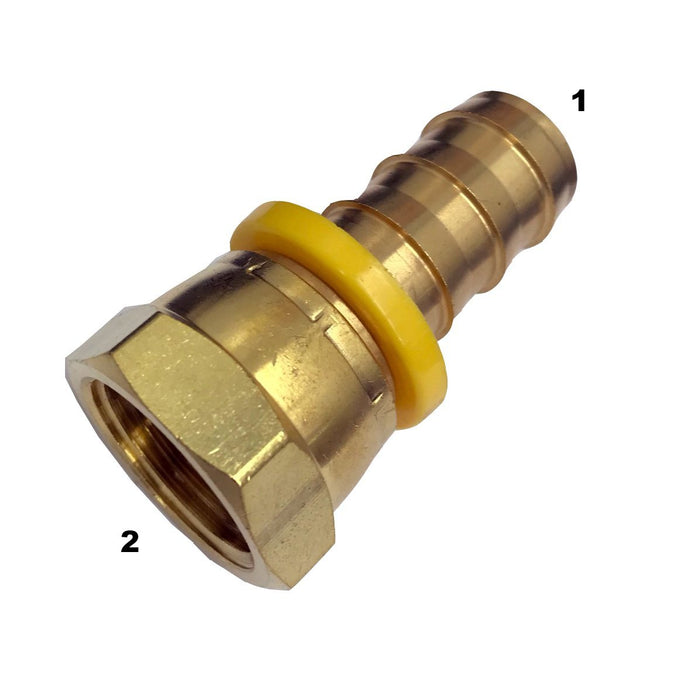 4311  |  Push-On Hose Barb to Female JIC Swivel - Dual Seat 37/45 Degree
