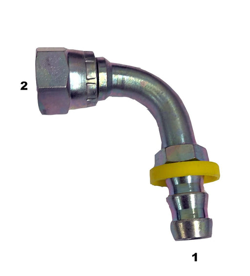 4330  |  Push-On Hose Barb to Female JIC Swivel 90 Degree Bent Tube Adapter