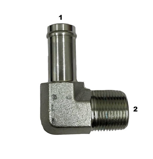 4501  |  Beaded Hose Stem to Male Pipe 90 Degree Elbow Adapter