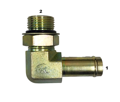 4601  |  Beaded Hose Stem to Male O-Ring 90 Degree Adapter