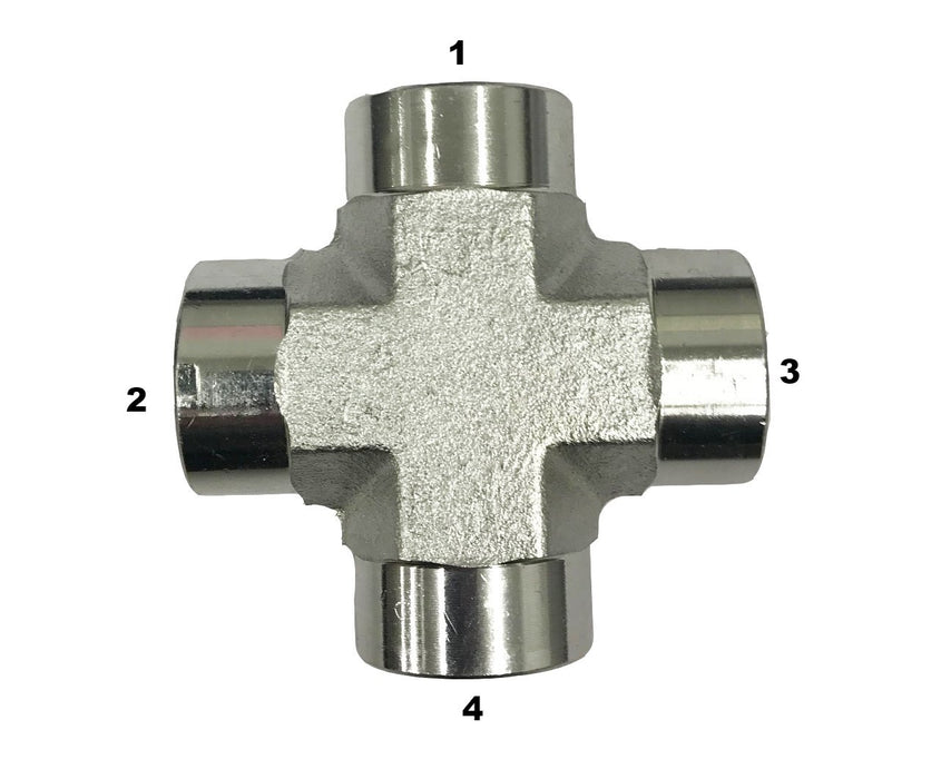 5652  |  Pipe Cross Adapter Female to Female to Female to Female