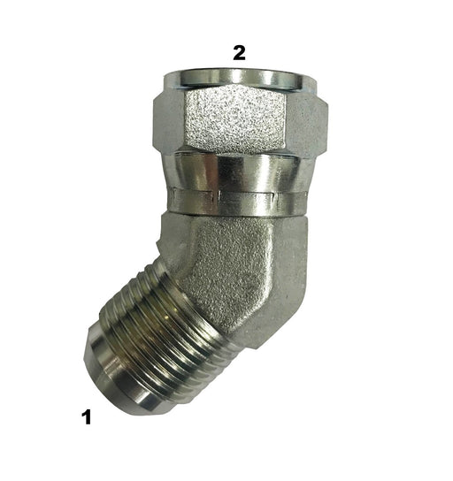 6502  |  Male JIC to Female JIC Swivel 45 Degree Adapter