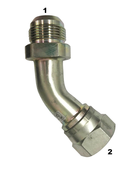 6702  |  Male JIC to Female JIC Swivel Bent Tube 45 Degree Elbow