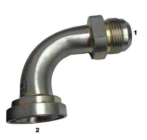 6890 |  Male JIC to Code 61 Flange 90 Degree Elbow