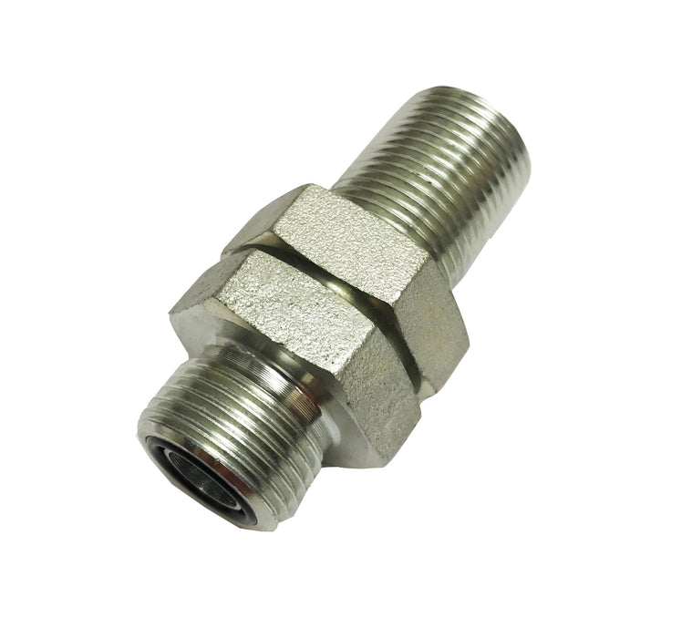 FF2700-LN  |  Male O-Ring Face Seal to Male O-Ring Face Seal Bulkhead Union with Locknut